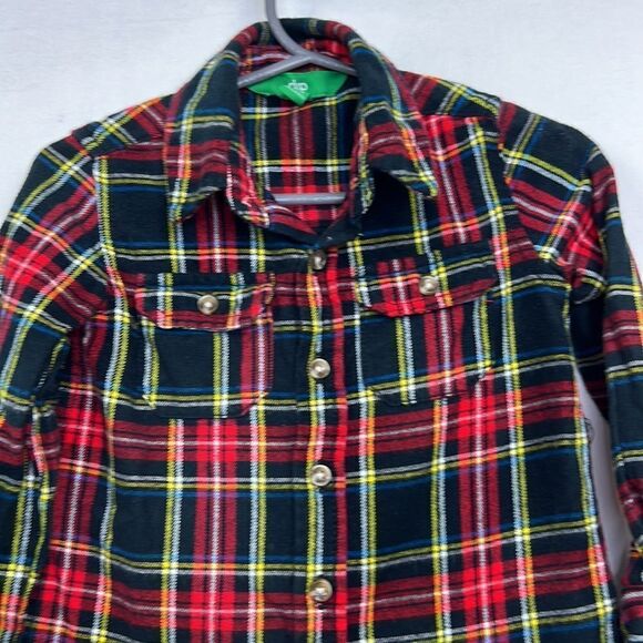 Dip Plaid flannel button up shirt size 2T EUC - Picture 2 of 10